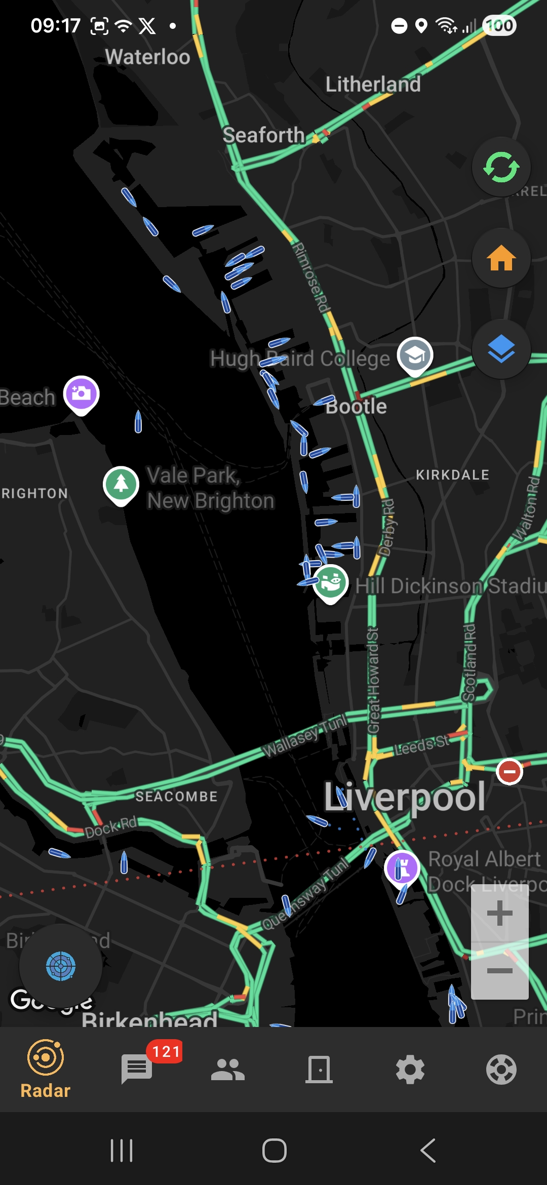 Marine traffic on the River Mersey