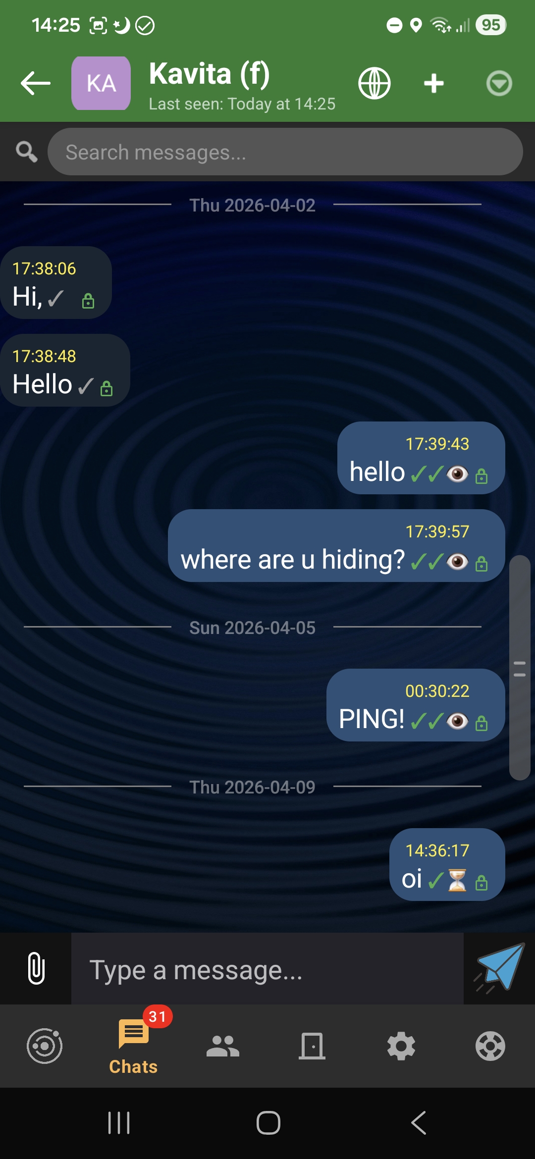 Secure chat conversation