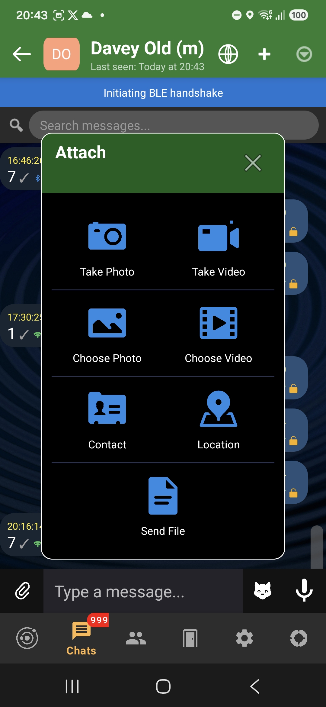 Chat with file and media attachments
