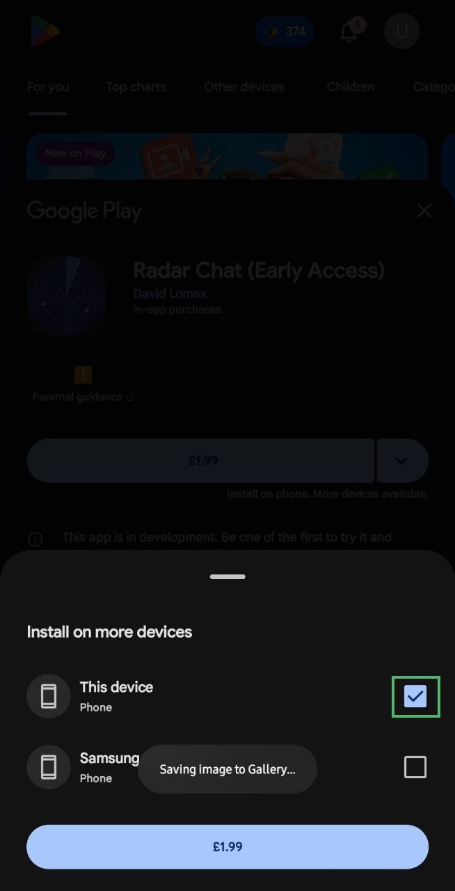 Choosing which device to install Radar on