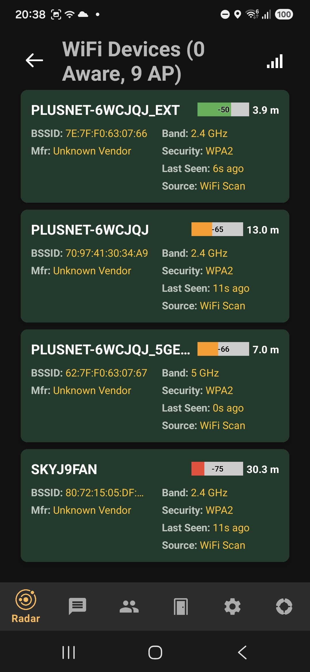 Connected WiFi devices list